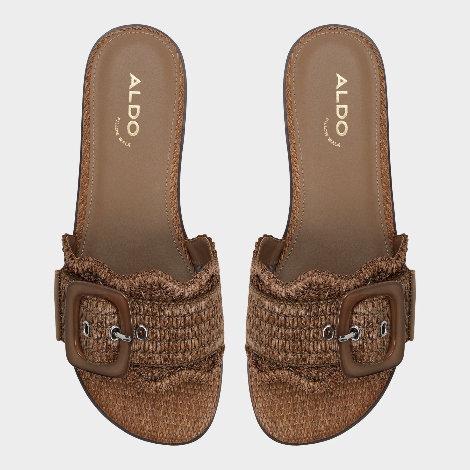 Wavysally in Light Brown - Slide sandal - Light brown