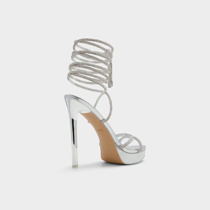 Izabella in Silver 13621003 - Strappy heeled sandal, Platform - Silver