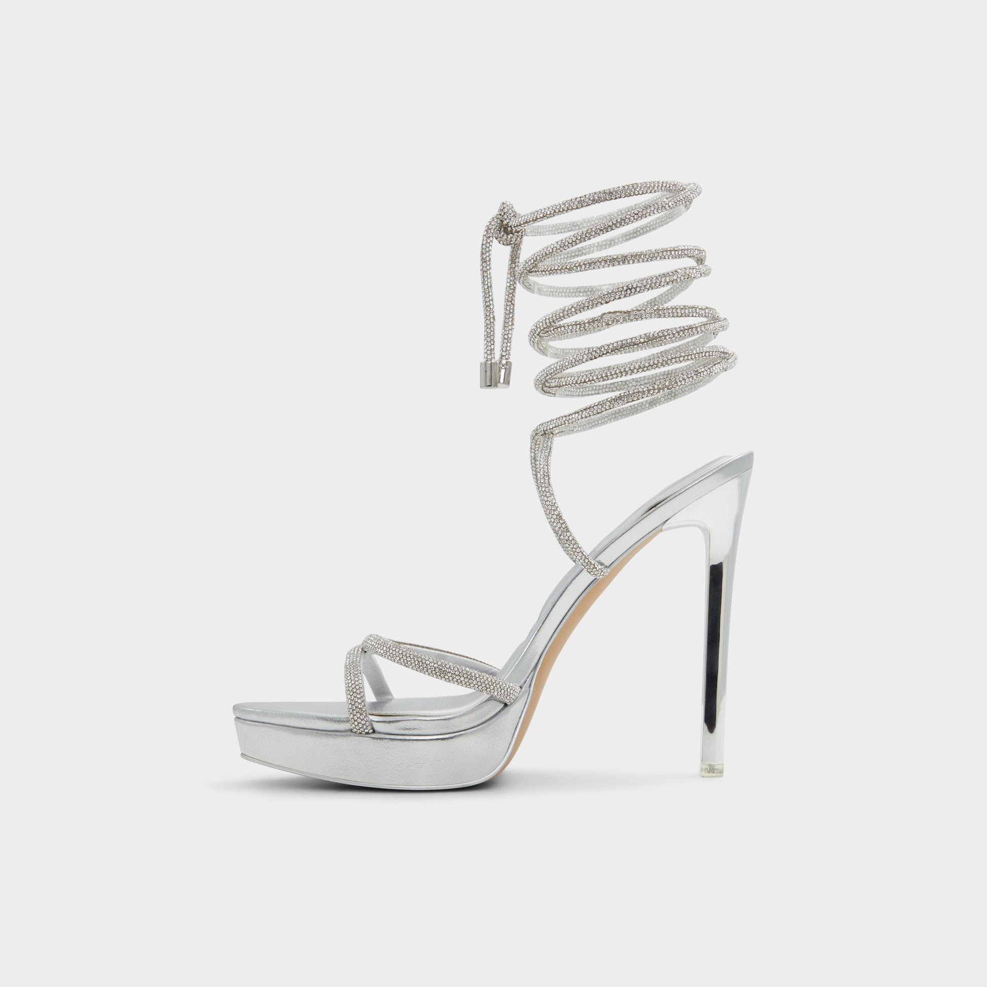 Izabella in Silver 13621003 - Strappy heeled sandal, Platform - Silver