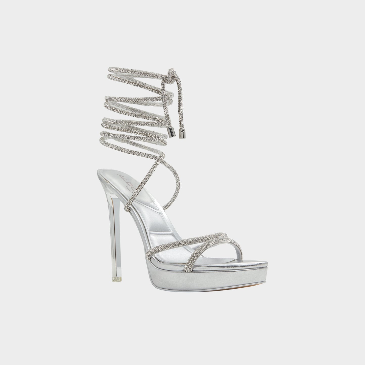 Izabella in Silver 13621003 - Strappy heeled sandal, Platform - Silver