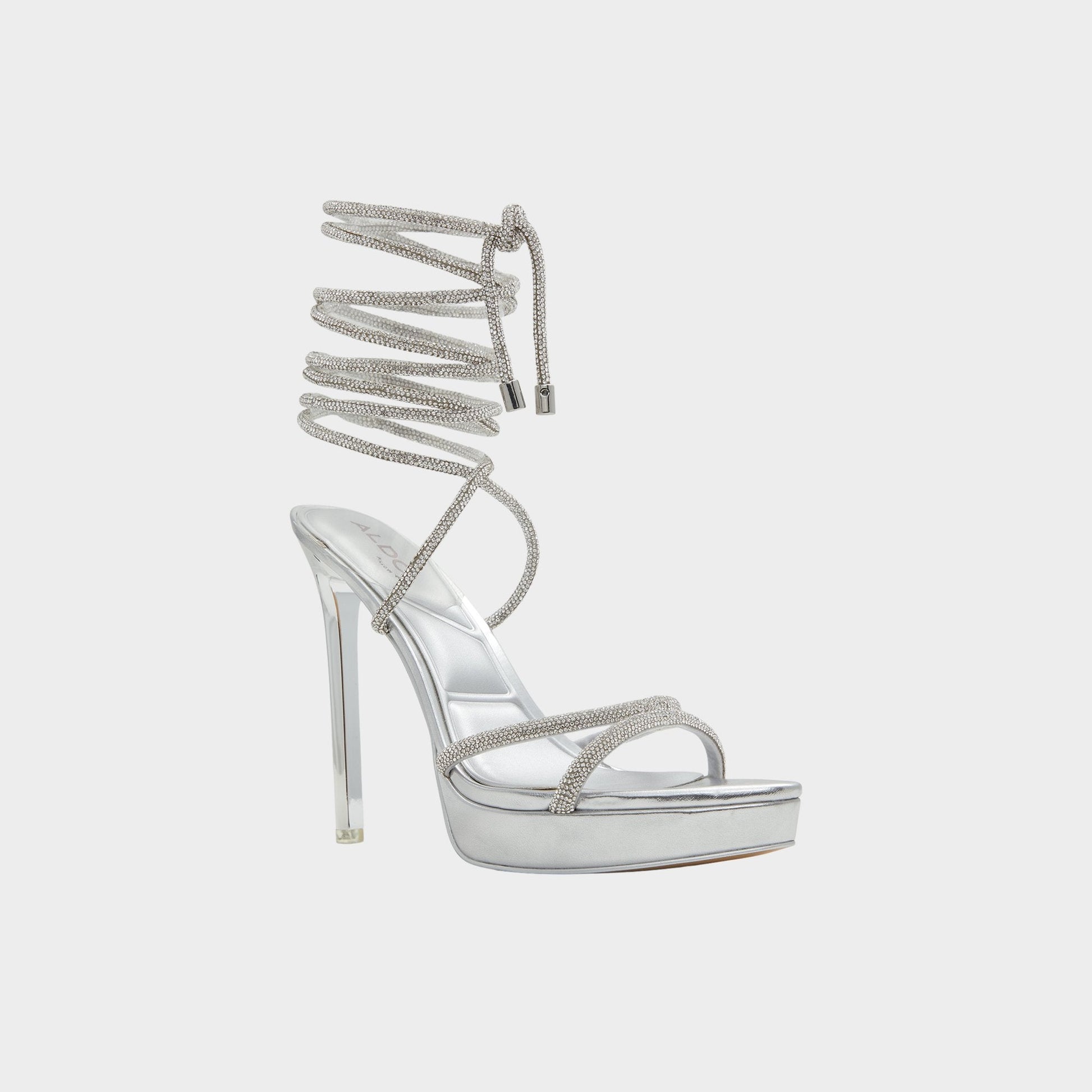 Izabella in Silver 13621003 - Strappy heeled sandal, Platform - Silver