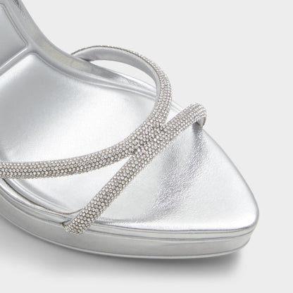 Izabella in Silver 13621003 - Strappy heeled sandal, Platform - Silver
