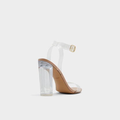 Aniwien Bone Women's Strappy sandals - Strappy heeled sandal, Block heel - Bone