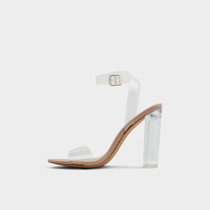 Aniwien Bone Women's Strappy sandals - Strappy heeled sandal, Block heel - Bone