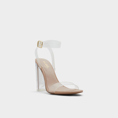 Aniwien Bone Women's Strappy sandals - Strappy heeled sandal, Block heel - Bone