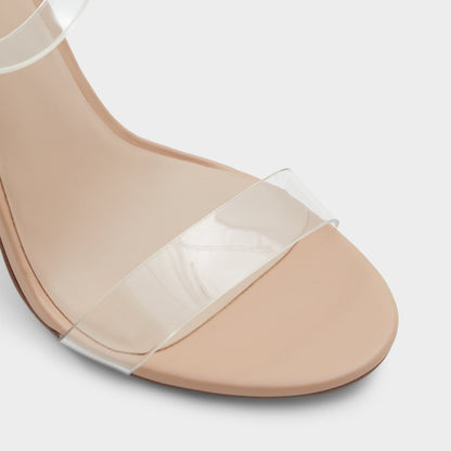 Aniwien Bone Women's Strappy sandals - Strappy heeled sandal, Block heel - Bone
