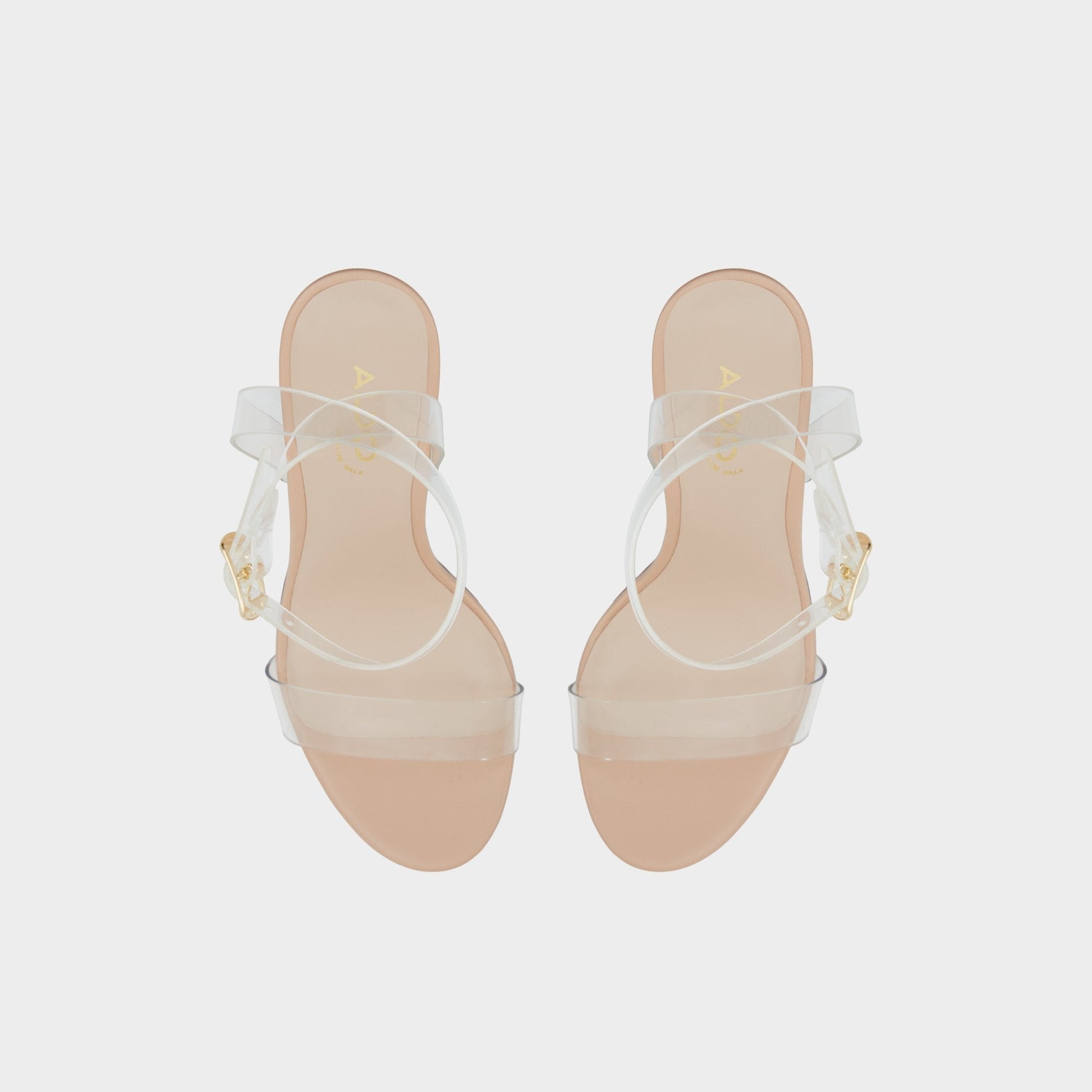 Aniwien Bone Women's Strappy sandals - Strappy heeled sandal, Block heel - Bone