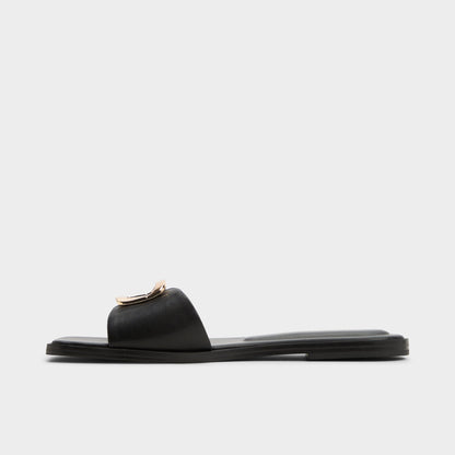 Tidella Black Women's Flats - Slide sandal - Black