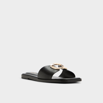 Tidella Black Women's Flats - Slide sandal - Black