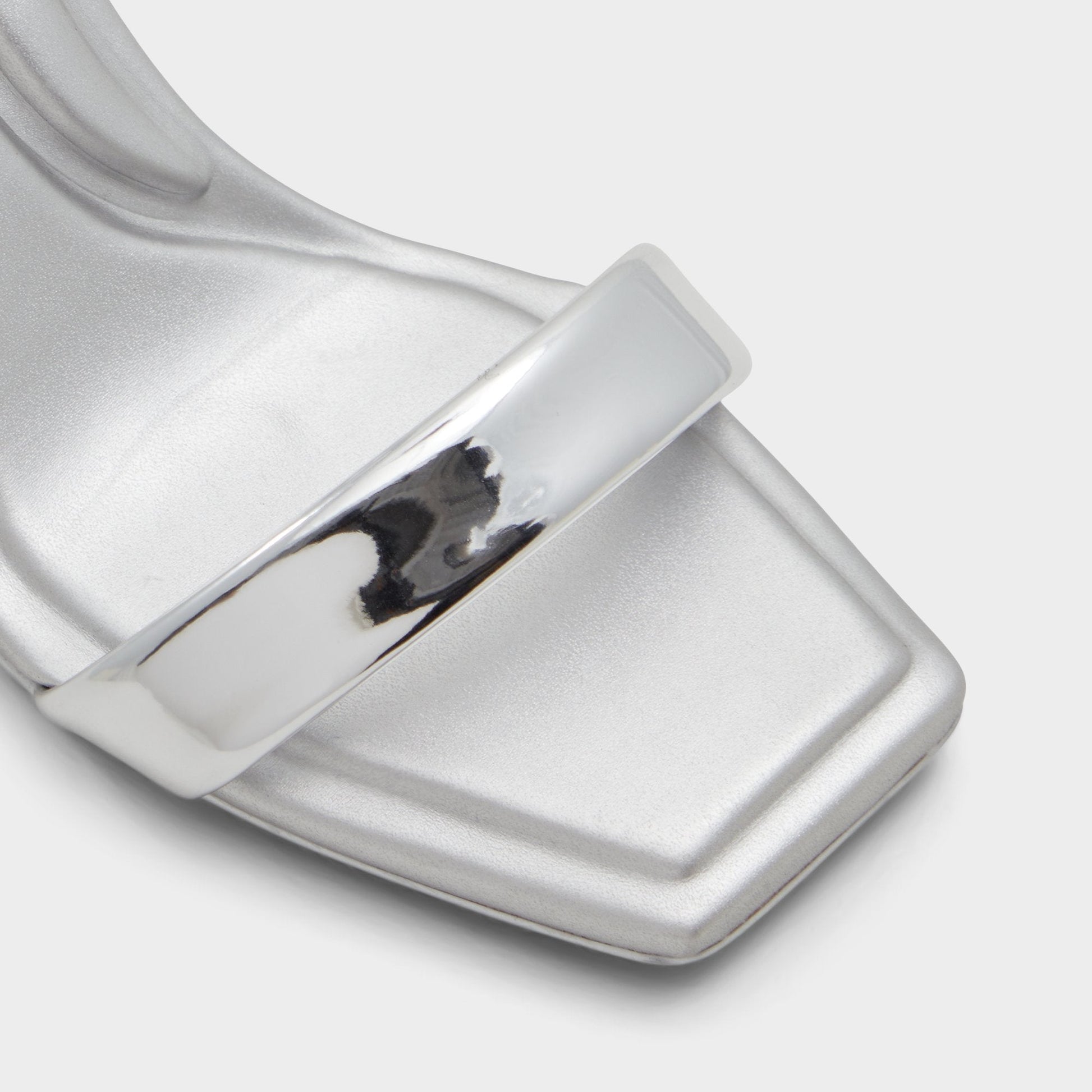 Aurorai Silver Women's Block heels - Strappy heeled sandal, Block heel - Silver