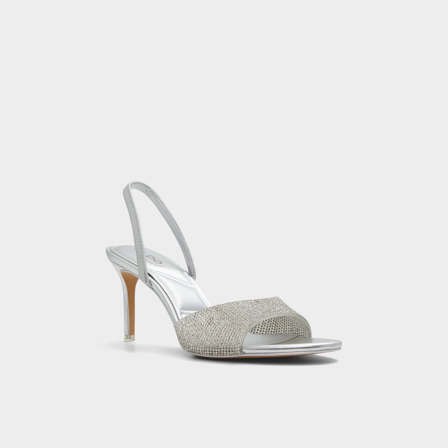 Aitana in Silver - Strappy heeled sandal, Stiletto heel - Silver