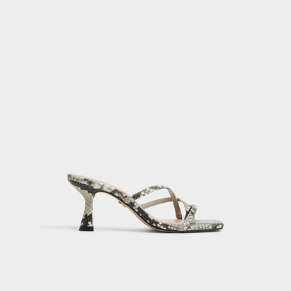 Calypsa White/Black Women's Animal Prints - Strappy heeled sandal - White/Black