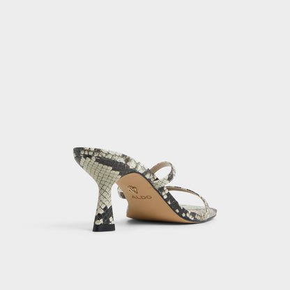 Calypsa White/Black Women's Animal Prints - Strappy heeled sandal - White/Black