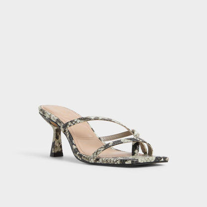 Calypsa White/Black Women's Animal Prints - Strappy heeled sandal - White/Black