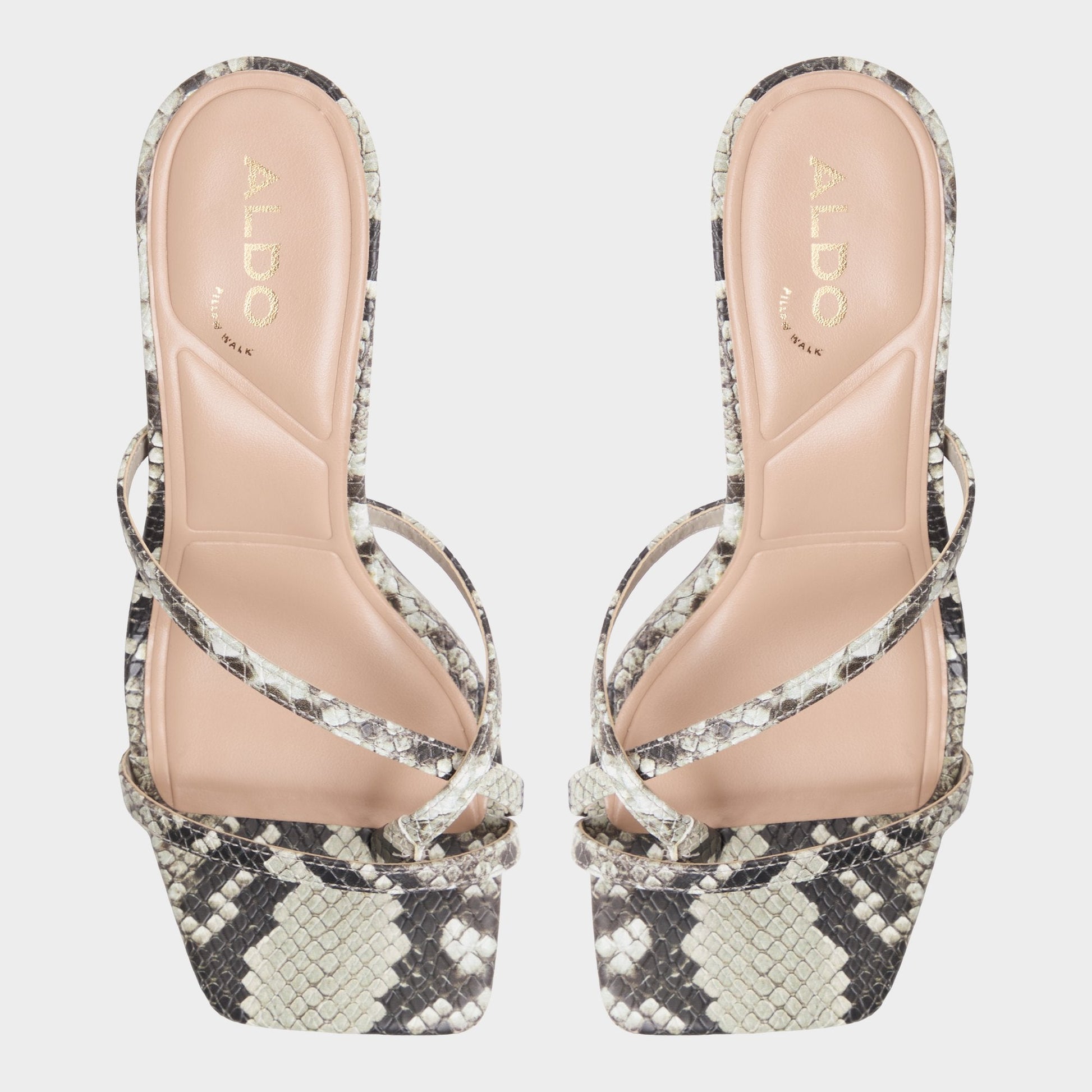 Calypsa White/Black Women's Animal Prints - Strappy heeled sandal - White/Black