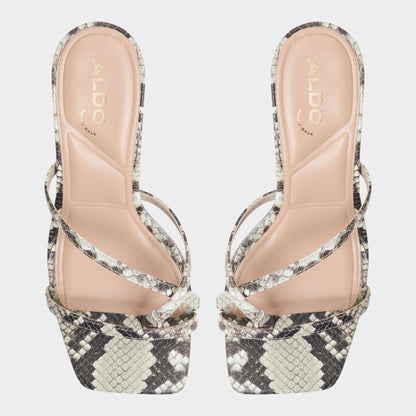 Calypsa White/Black Women's Animal Prints - Strappy heeled sandal - White/Black