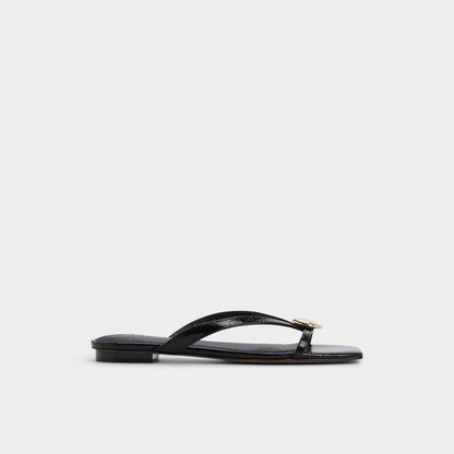 Iliria Black Women's Flats - Slide sandal - Black