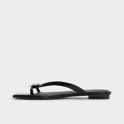 Iliria Black Women's Flats - Slide sandal - Black