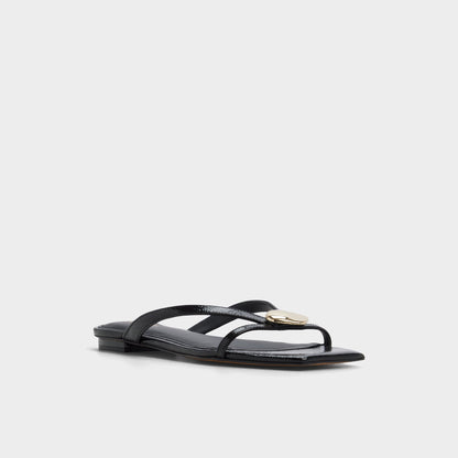 Iliria Black Women's Flats - Slide sandal - Black