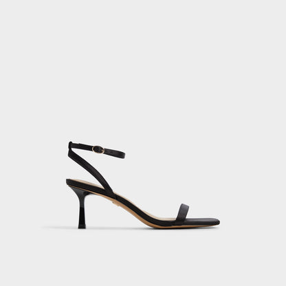 Kirri Black Women's Strappy sandals - Strappy heeled sandal - Black