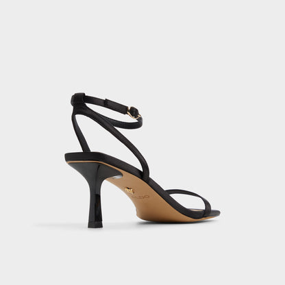 Kirri Black Women's Strappy sandals - Strappy heeled sandal - Black