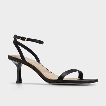 Kirri Black Women's Strappy sandals - Strappy heeled sandal - Black