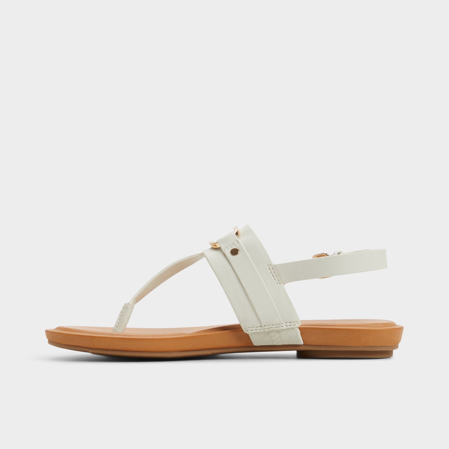 Taylen White/Bone Women's Footbed sandals - T-strap sandal - White/Bone