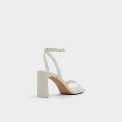 Aurorai White/Bone Women's Strappy sandals - Strappy heeled sandal, Block heel - White/Bone