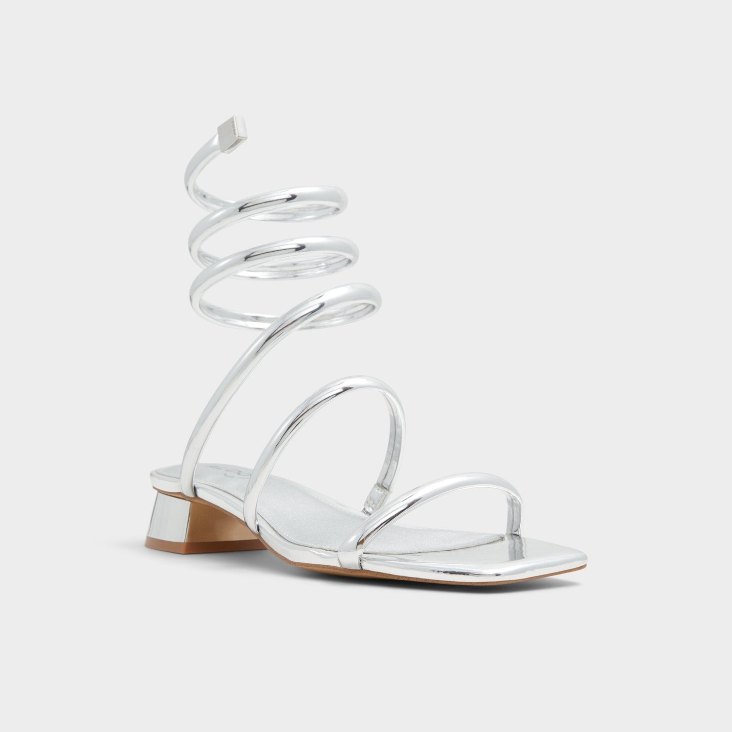 Spinna in Silver - Strappy sandal, Block heel - Silver