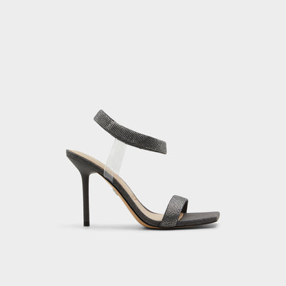 Rosy Dark Grey Women's Strappy sandals - Strappy heeled sandal - Dark Grey