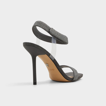 Rosy Dark Grey Women's Strappy sandals - Strappy heeled sandal - Dark Grey