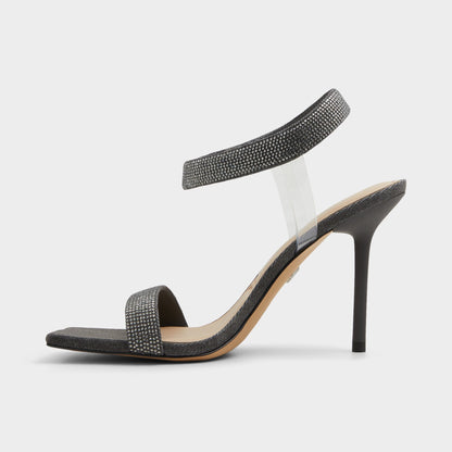 Rosy Dark Grey Women's Strappy sandals - Strappy heeled sandal - Dark Grey