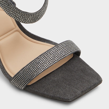 Rosy Dark Grey Women's Strappy sandals - Strappy heeled sandal - Dark Grey