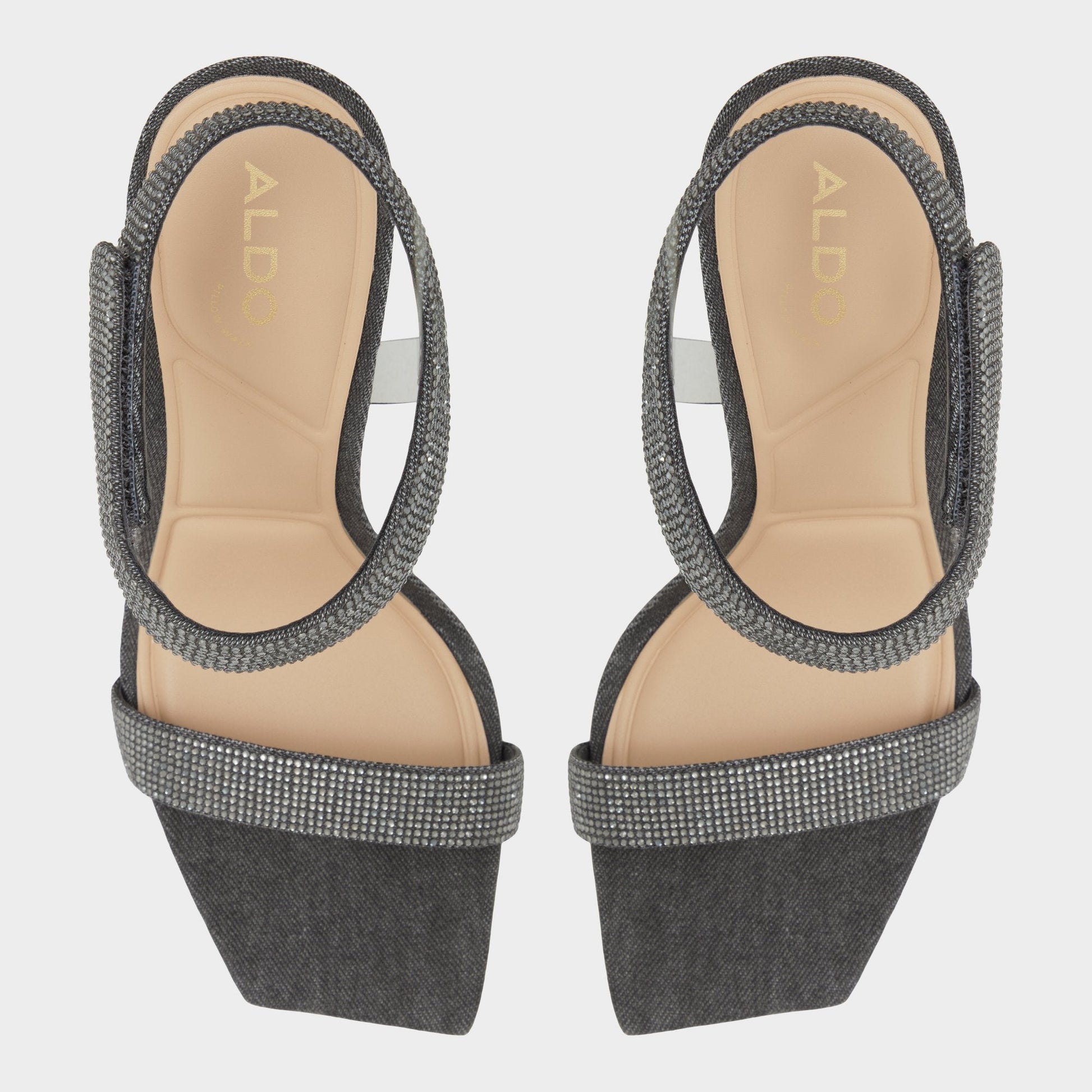 Rosy Dark Grey Women's Strappy sandals - Strappy heeled sandal - Dark Grey