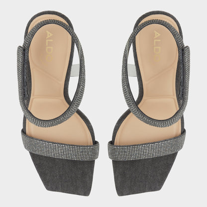 Rosy Dark Grey Women's Strappy sandals - Strappy heeled sandal - Dark Grey