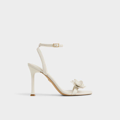 Daisylily White/Bone Women's Heeled sandals - Strappy heeled sandal, Stiletto heel - White/bone