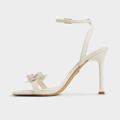 Daisylily White/Bone Women's Heeled sandals - Strappy heeled sandal, Stiletto heel - White/bone