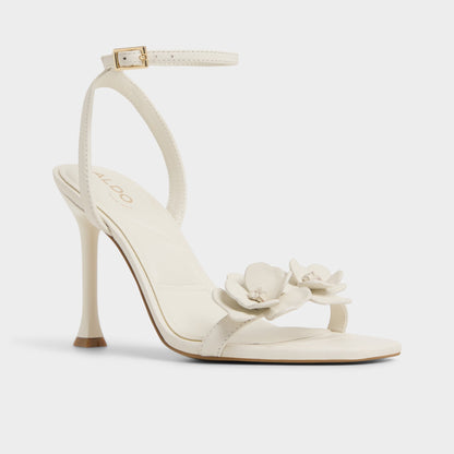 Daisylily White/Bone Women's Heeled sandals - Strappy heeled sandal, Stiletto heel - White/bone