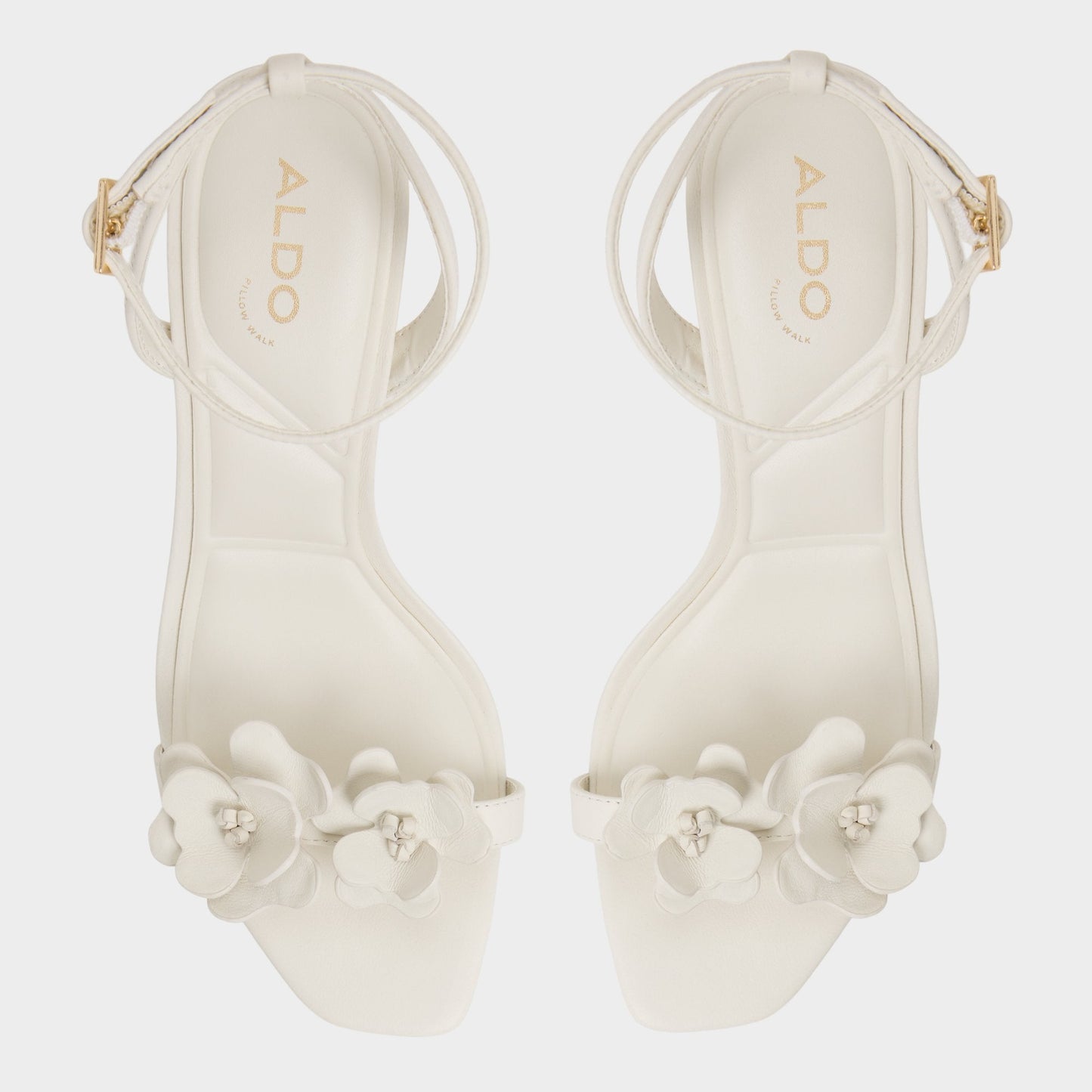 Daisylily White/Bone Women's Heeled sandals - Strappy heeled sandal, Stiletto heel - White/bone