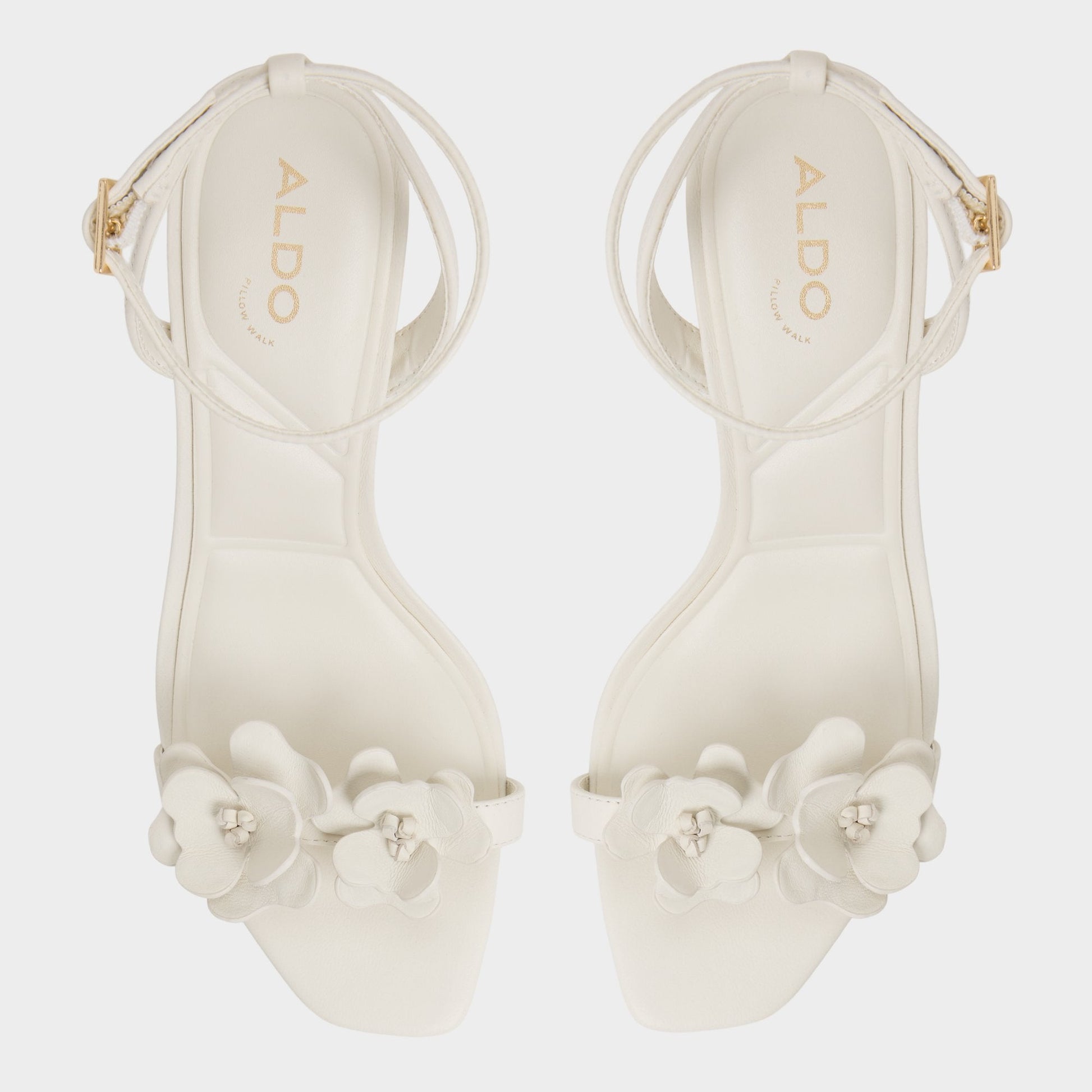 Daisylily White/Bone Women's Heeled sandals - Strappy heeled sandal, Stiletto heel - White/bone
