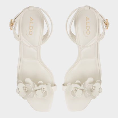 Daisylily White/Bone Women's Heeled sandals - Strappy heeled sandal, Stiletto heel - White/bone