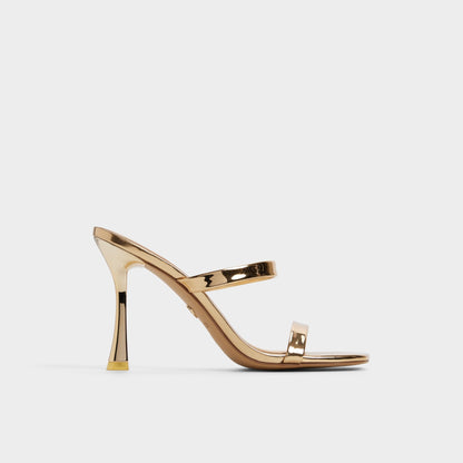 Evalyn in Gold - Strappy heeled sandal, Stiletto heel - Gold