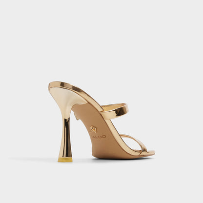 Evalyn in Gold - Strappy heeled sandal, Stiletto heel - Gold