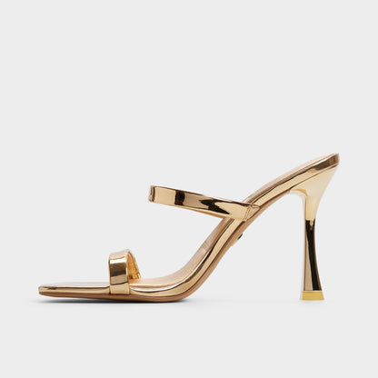 Evalyn in Gold - Strappy heeled sandal, Stiletto heel - Gold