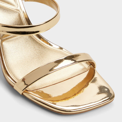 Evalyn in Gold - Strappy heeled sandal, Stiletto heel - Gold