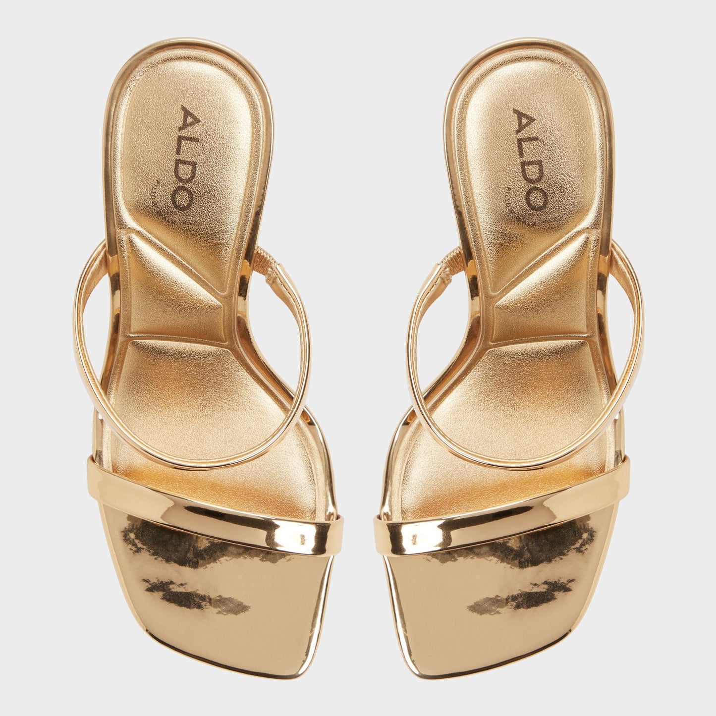 Evalyn in Gold - Strappy heeled sandal, Stiletto heel - Gold