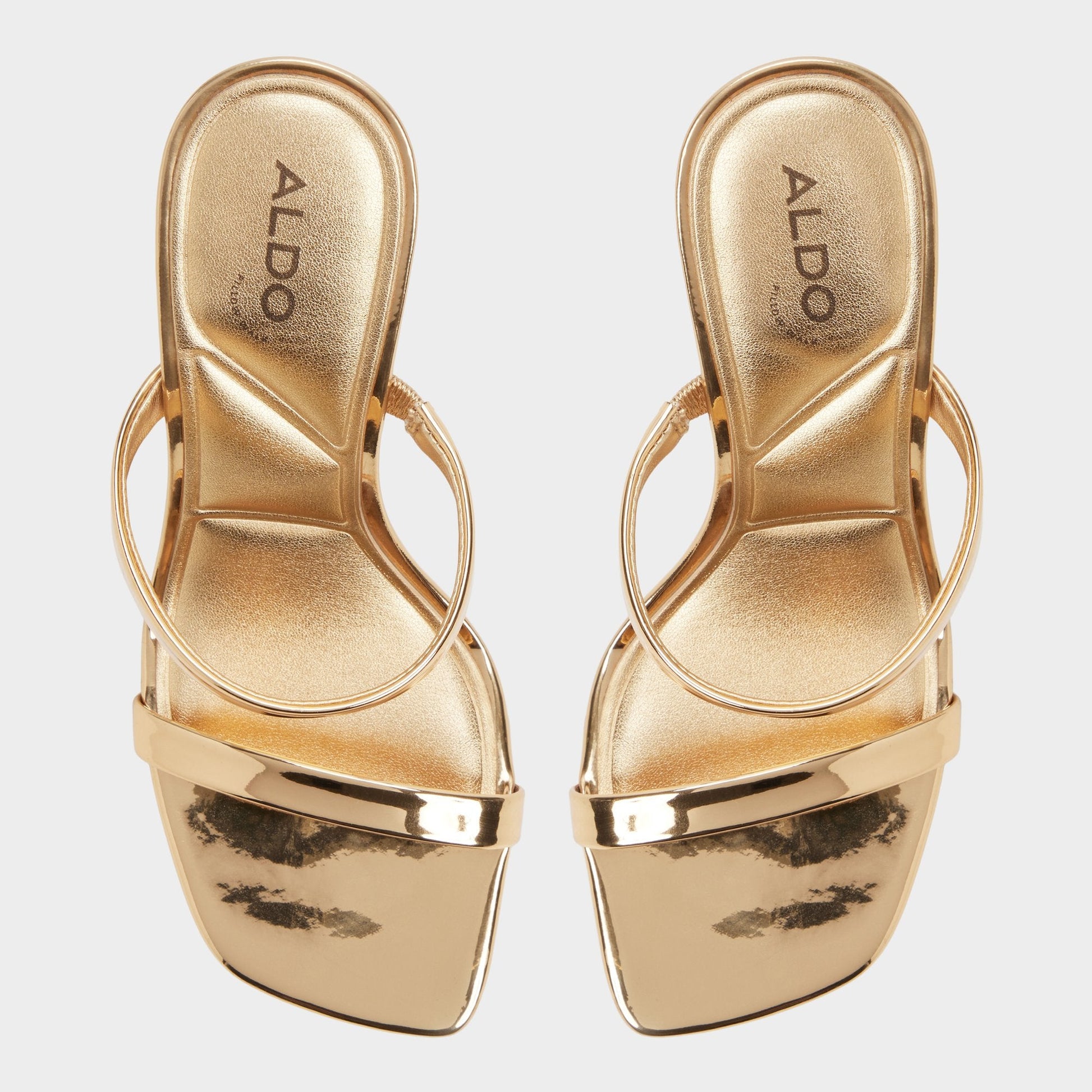 Evalyn in Gold - Strappy heeled sandal, Stiletto heel - Gold