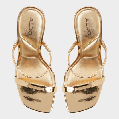 Evalyn in Gold - Strappy heeled sandal, Stiletto heel - Gold