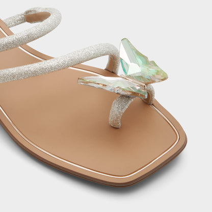 Garberia Silver Women's Flats - Flip flop - Silver