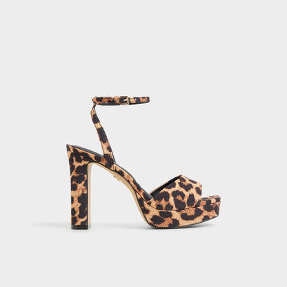 Chicgleam Brown Multi Women's Strappy sandals - Strappy heeled sandal, Platform - Brown Multi